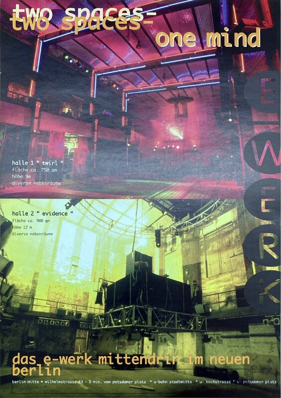 Chromapark booklet spread framing E-Werk as a techno-art environment.