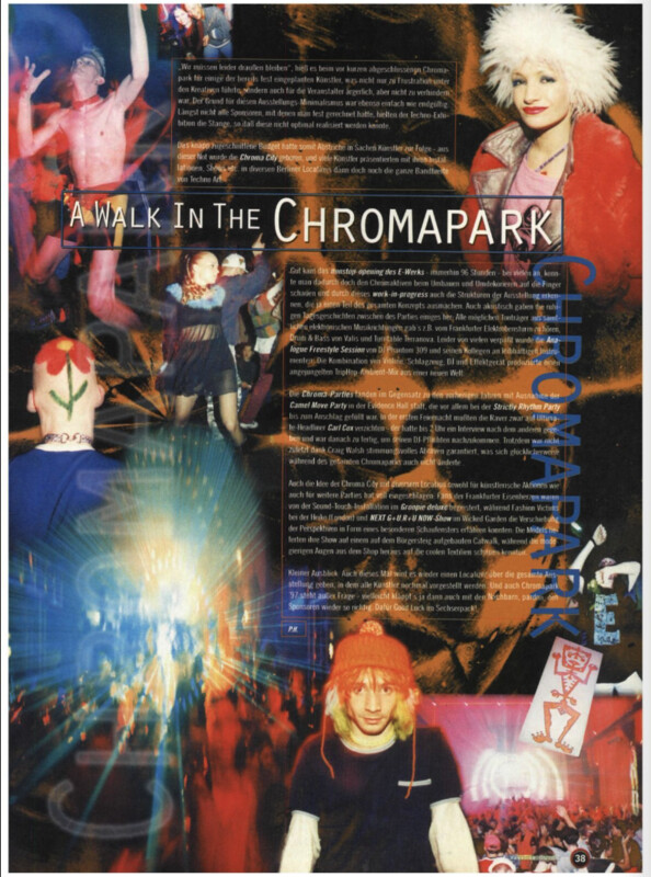 Chromapark magazine coverage showing how the event circulated as media as well as space.
