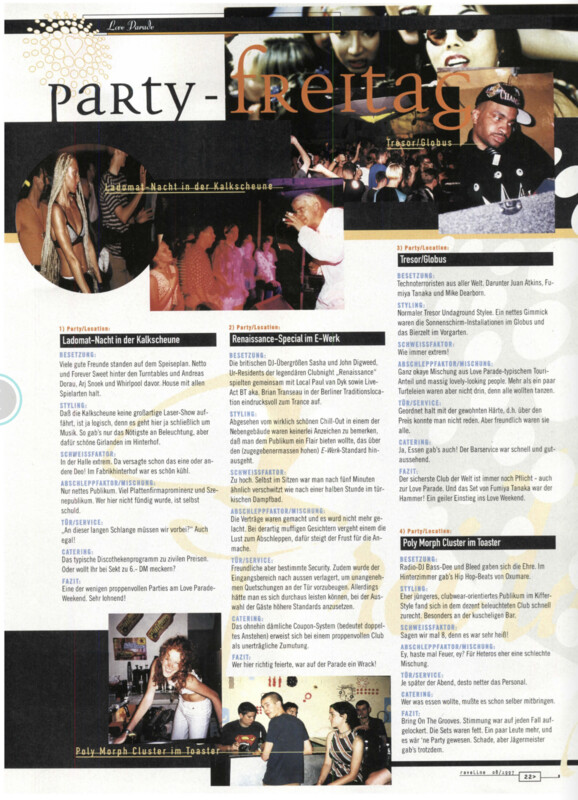 Late-summer 1997 party spread.